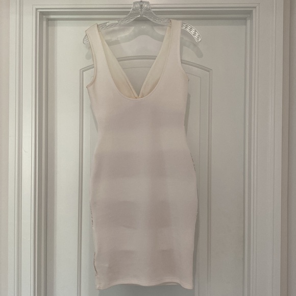 White and Tan Dress - Size US Medium - Picture 2 of 2
